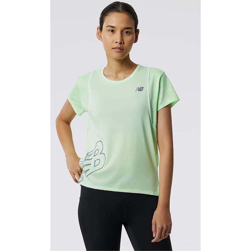 New Balance Womens Printed Fast Flight SS Top-1